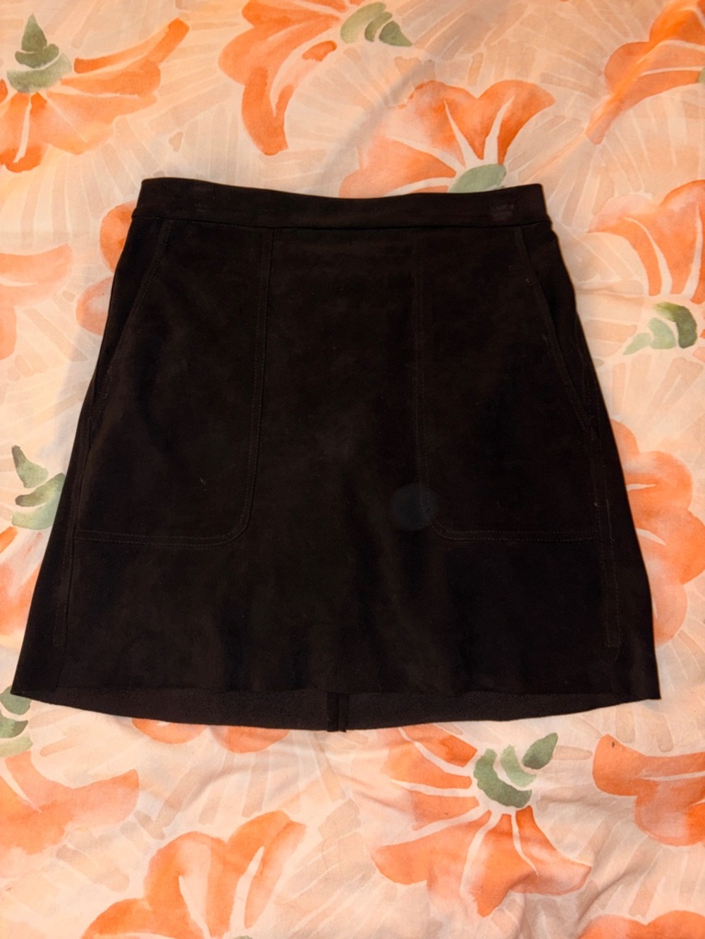 Dress Forum Vintage 90s Black Mini Suede A-Line Skirt